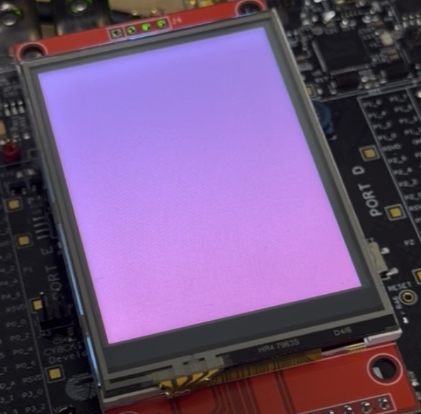 Red fill verifies the first complete pixel path.